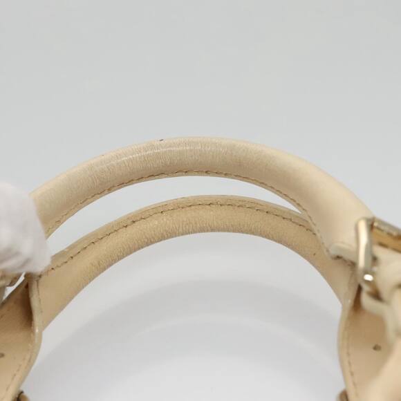 CELINE Hand Bag Straw Leather Blue Cream Gold - Picture 8 of 13